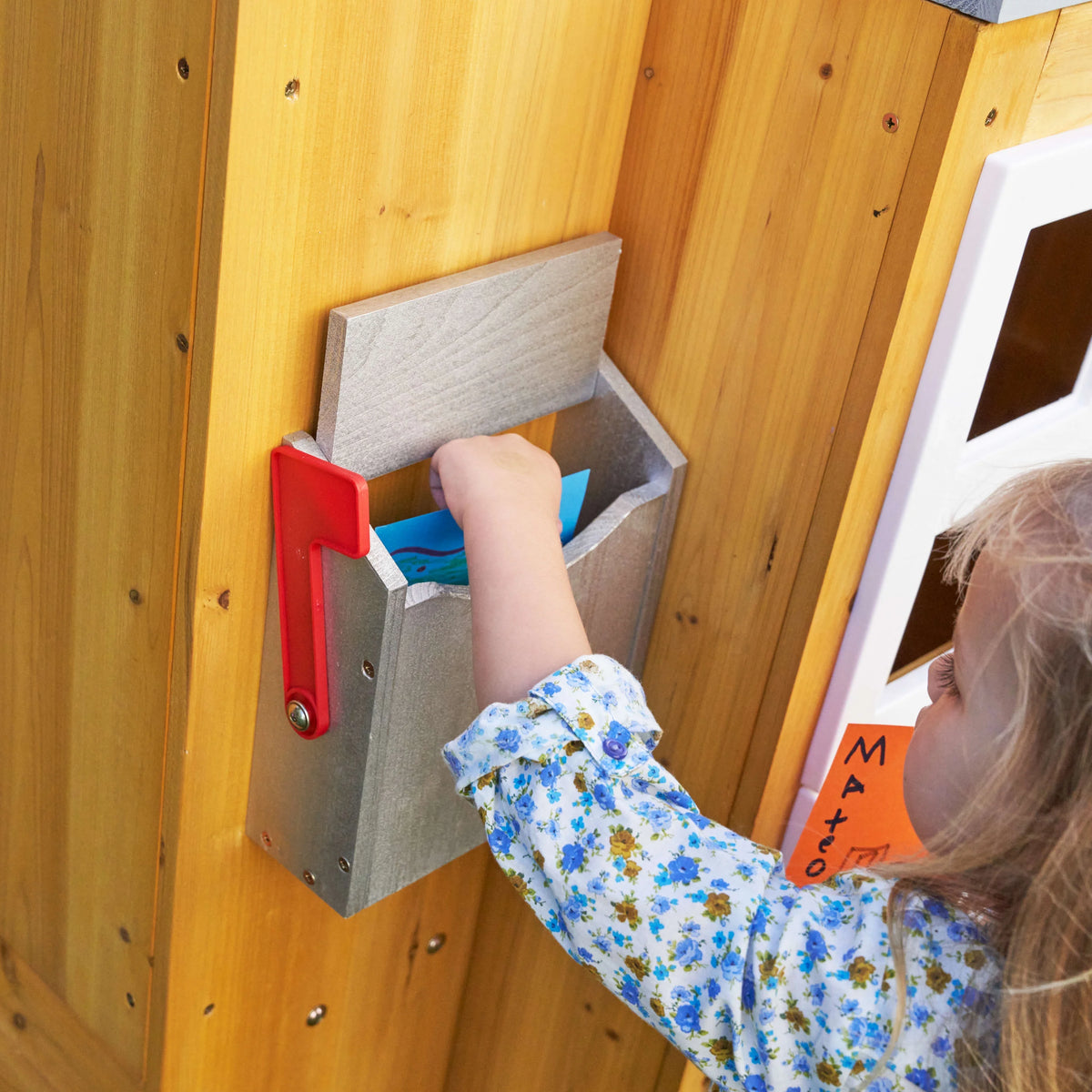 Modern Outdoor Wooden Playhouse with Picnic Table U371501