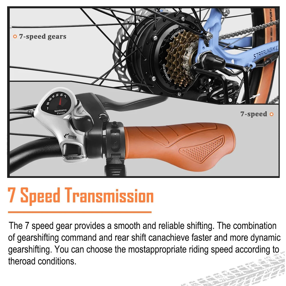 500W 48V 12Ah 7 Speed Electric Bike J105590