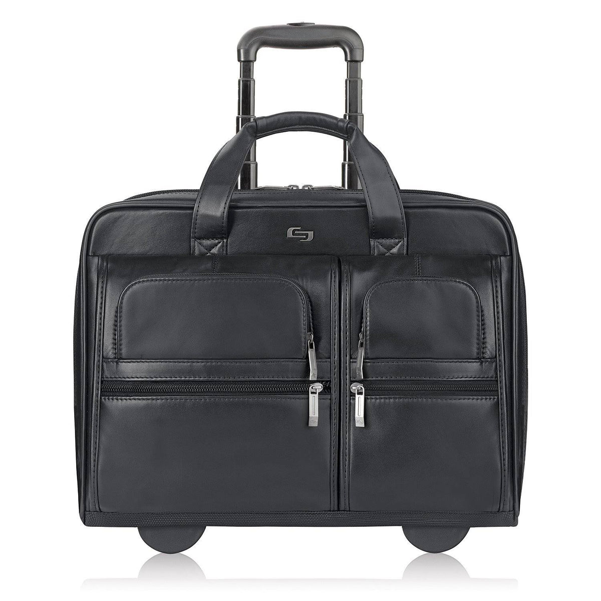 Black 15.6 inch Leather Rolling Laptop Case R244360