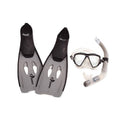 3PC Extra Large Gray Silicone Swimming Pool Snorkeling Set A683