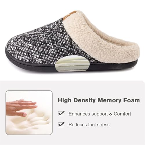 Women's Memory Foam Indoor Slipper with Anti-Skid Rubber Sole V915