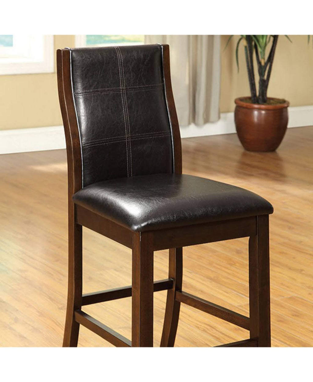Leatherette Parson Chair Counter Height Chair, Set of 2 U664274