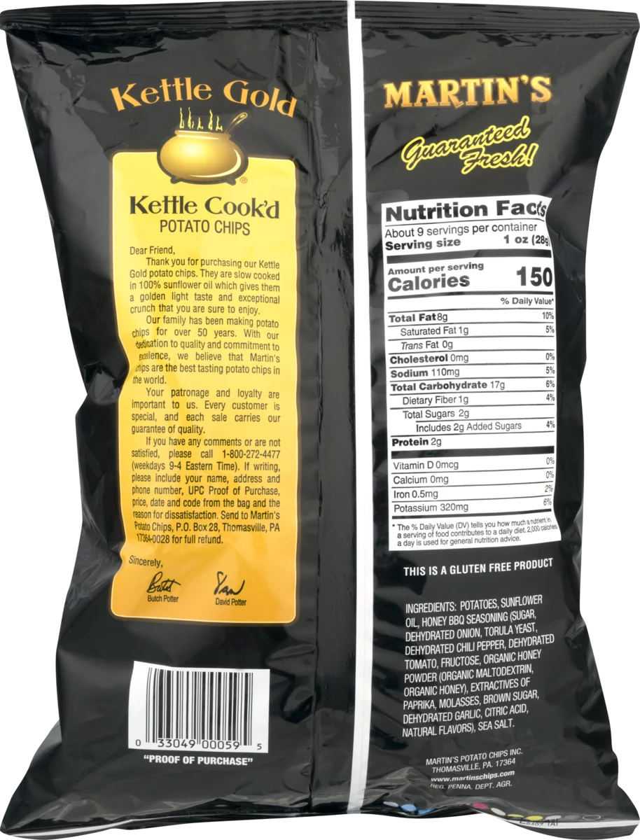 Potato Chips Honey BBQ 8 oz. Bag (4 Bags) M1574