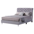 Gray Tufted Upholstered Queen Panel Bed B72550
