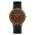 Black Minimalist Wood Dial Watch P4172