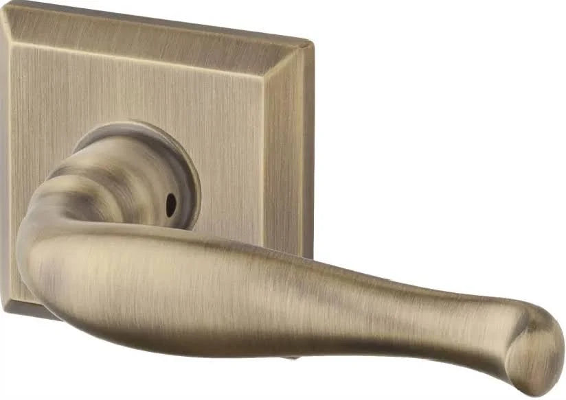 Matte Brass and Black Privacy Lever with Square Rose B327