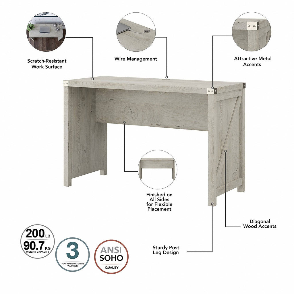 Farmhouse Writing Desk with 2 Drawer Lateral File Cabinet L487805