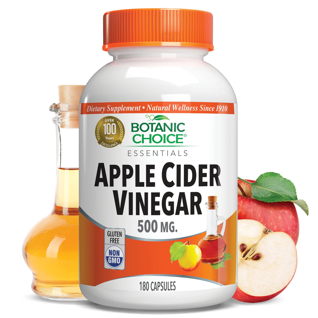 Apple Cider Vinegar 500 mg Herbal Supplement, 180 capsules B377072