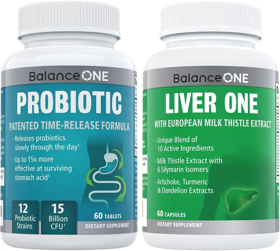 15 Billion Time-Release Probiotic Liver Support with Milk Thistle U821290