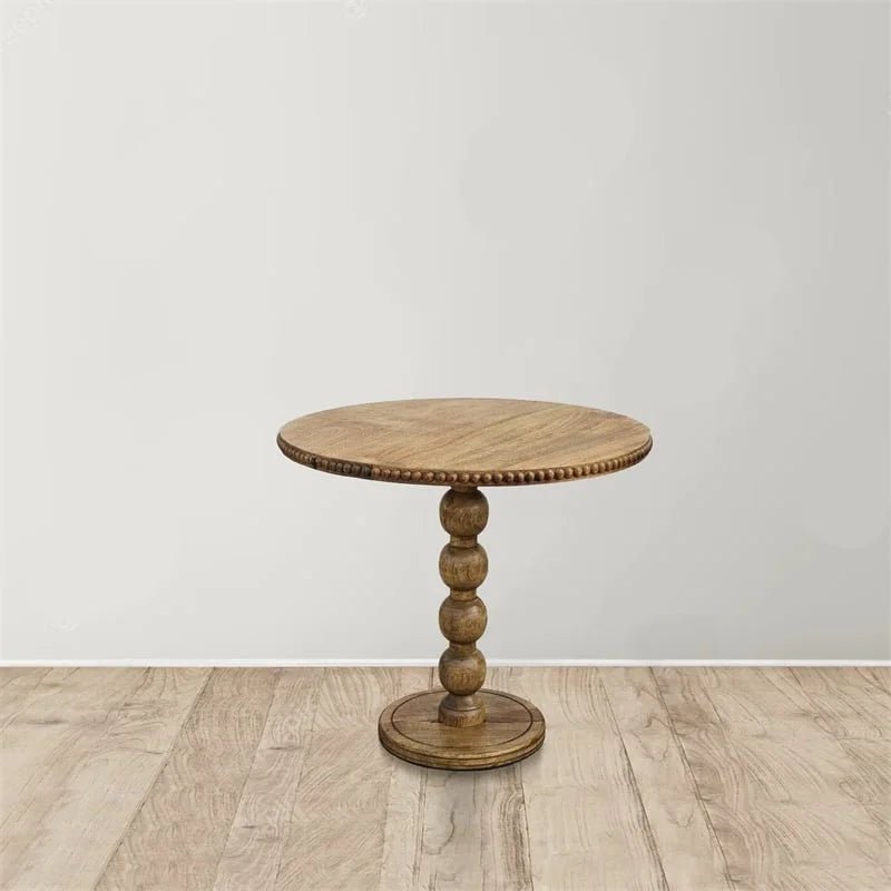 21 Inch Round Mango Wood Side End Table Y646