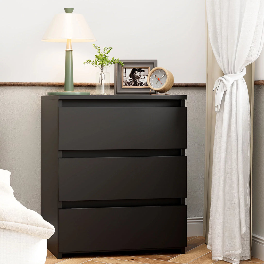 White 3 Drawer Wood Nightstand L68759