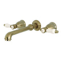 Satin Brass Wall Mount Bathroom Faucet P2210