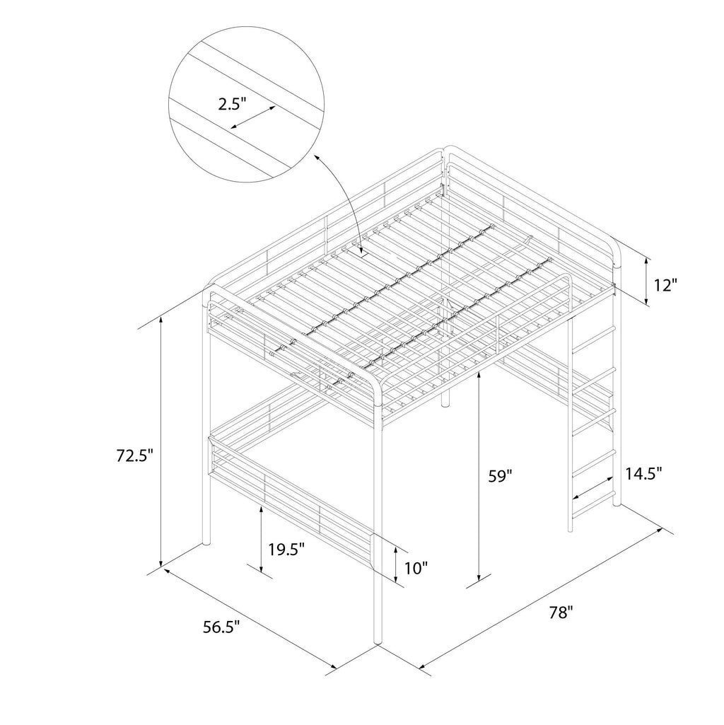 Full Metal Loft Bed Z459452