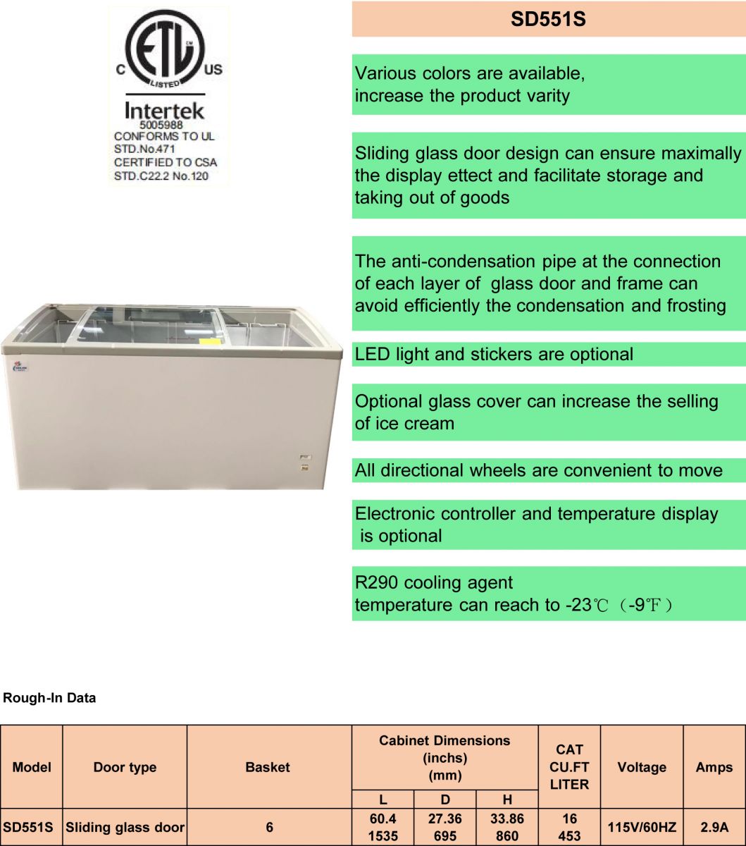 60 inches Glass Door Freezer L226