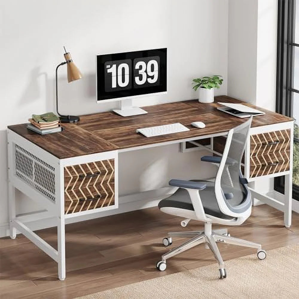 Home Office Desk with Drawers 63" Computer Desk N309