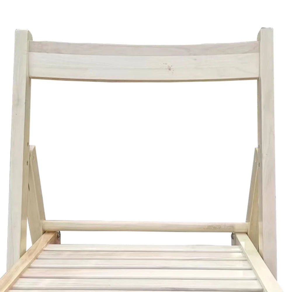 Lightweight Portable Slatted Wood Folding Chair with Backrest and Footrest R778445