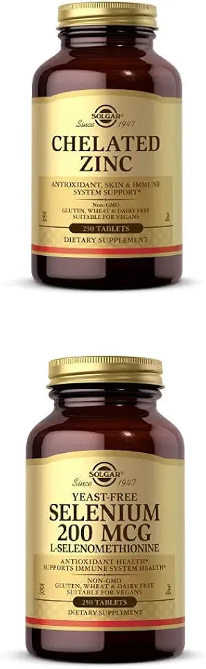 Chelated Zinc 250 Tablets and Yeast-Free Selenium 200 mcg 250 Tablets G597442
