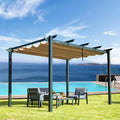 Aluminum Retractable Outdoor Pergola 10x10ft S291