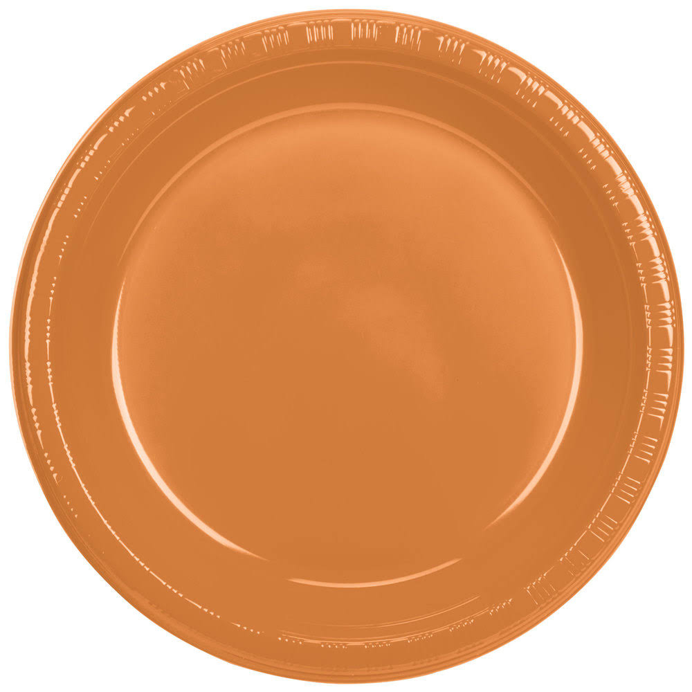Plastic Banquet Plates Pumpkin Spice 12ct H857545