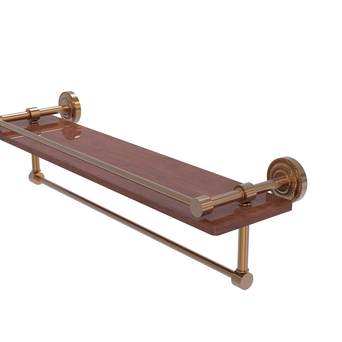 Clear Ironwood 22-Inch Shelf With Gallery Rail and Towel Bar O577178