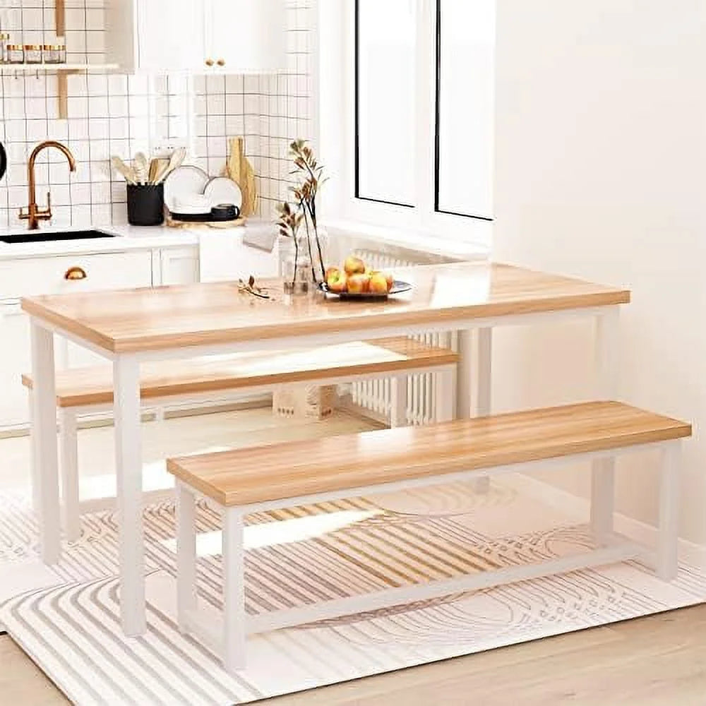 47" Dining Table Set with 2 Benches Y324597