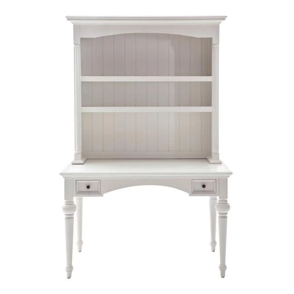 Antiqued White Writing Desk with Hutch I41055