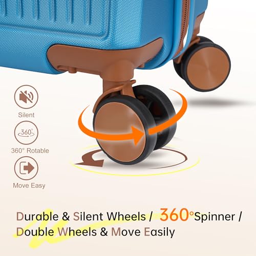 Black 20-Inch Hardside Carry-on Luggage with Spinner Wheels Y658