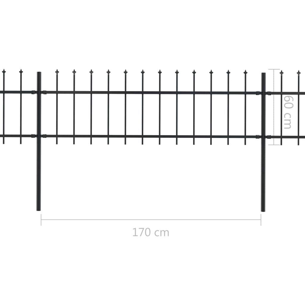 Black Steel Garden Fence with Spear Top C468580