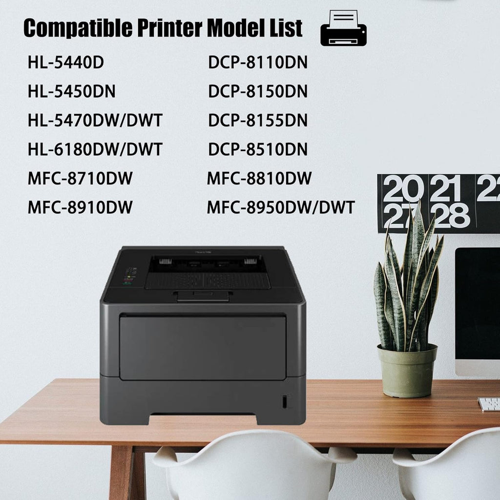 2 Pack Black Drum Unit Replacement for Brother Printer T450