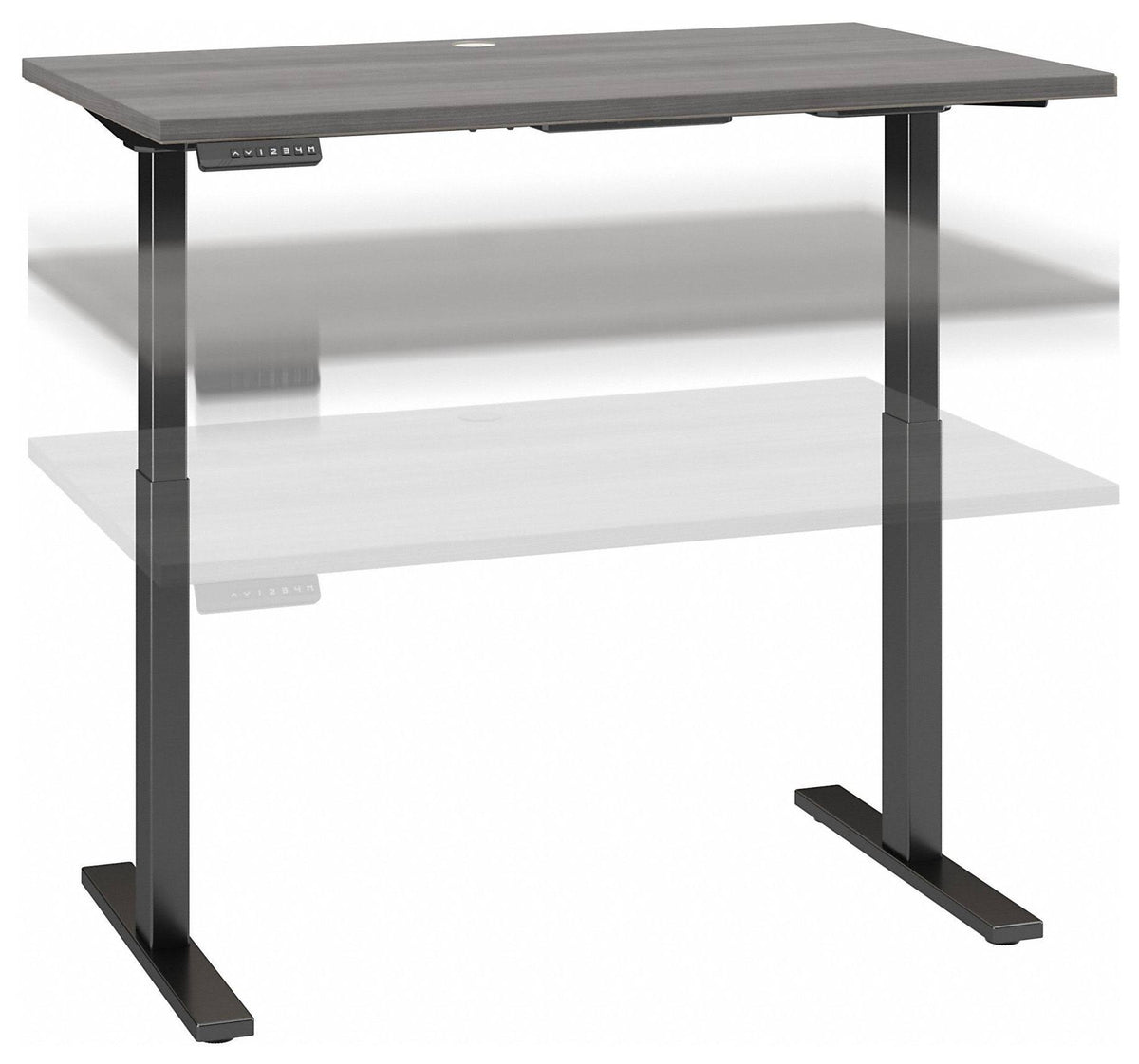 Electric Height Adjustable Standing Desk in Platinum Gray with Black Base R404