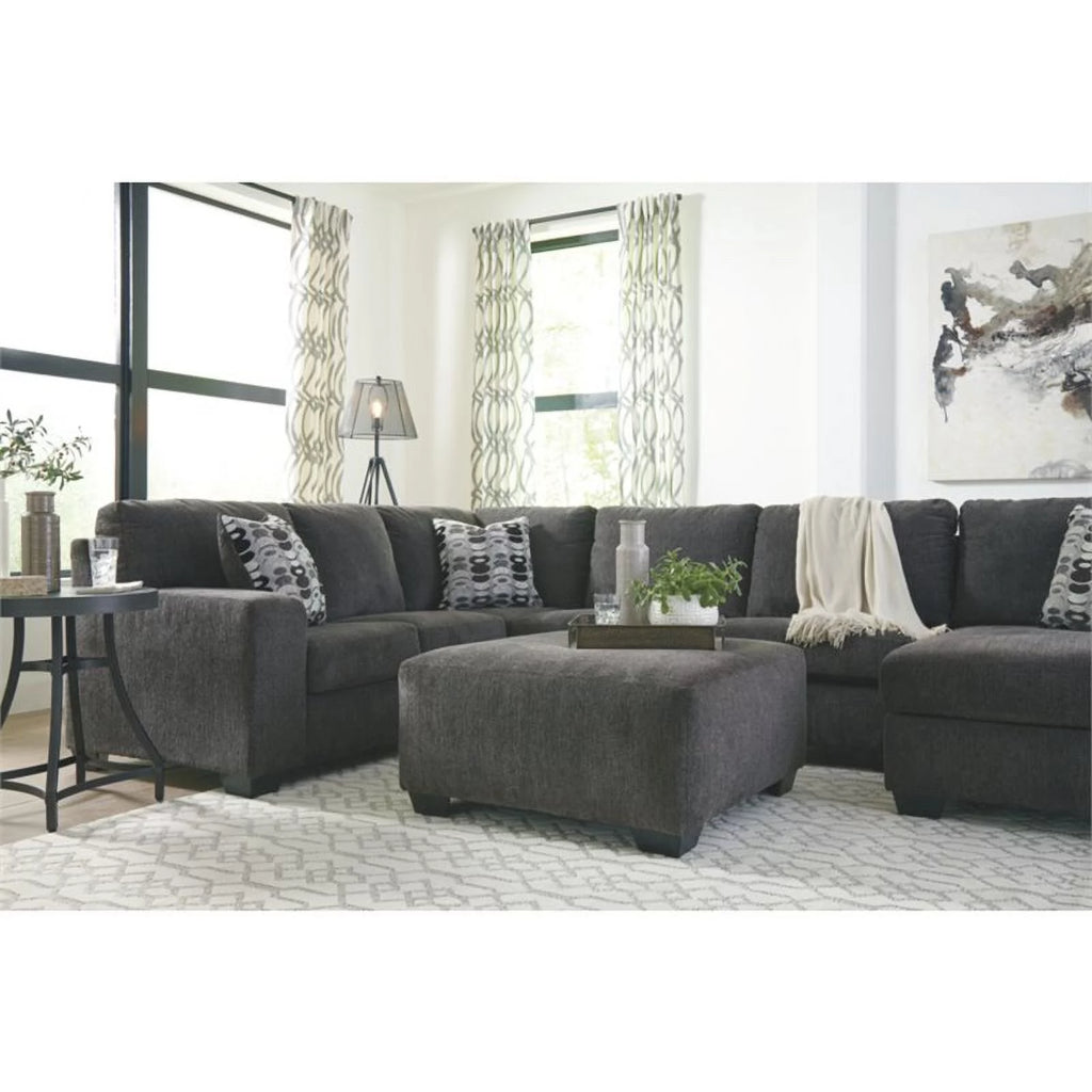 Gray Oversized Fabric Accent Ottoman Y608