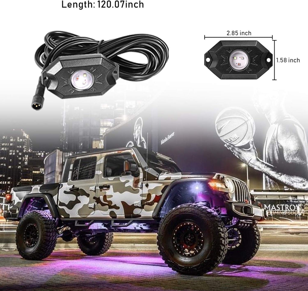 12 Pods Multicolor Waterproof LED Car Light Kit T664