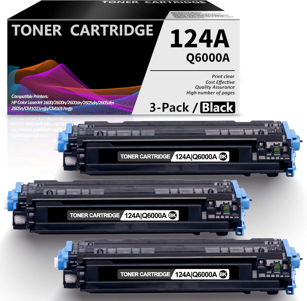 Black Compatible Toner Cartridge 3 Pack High Yield V49050