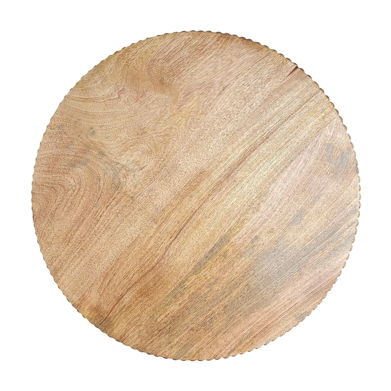 21 Inch Round Mango Wood Side End Table Y646