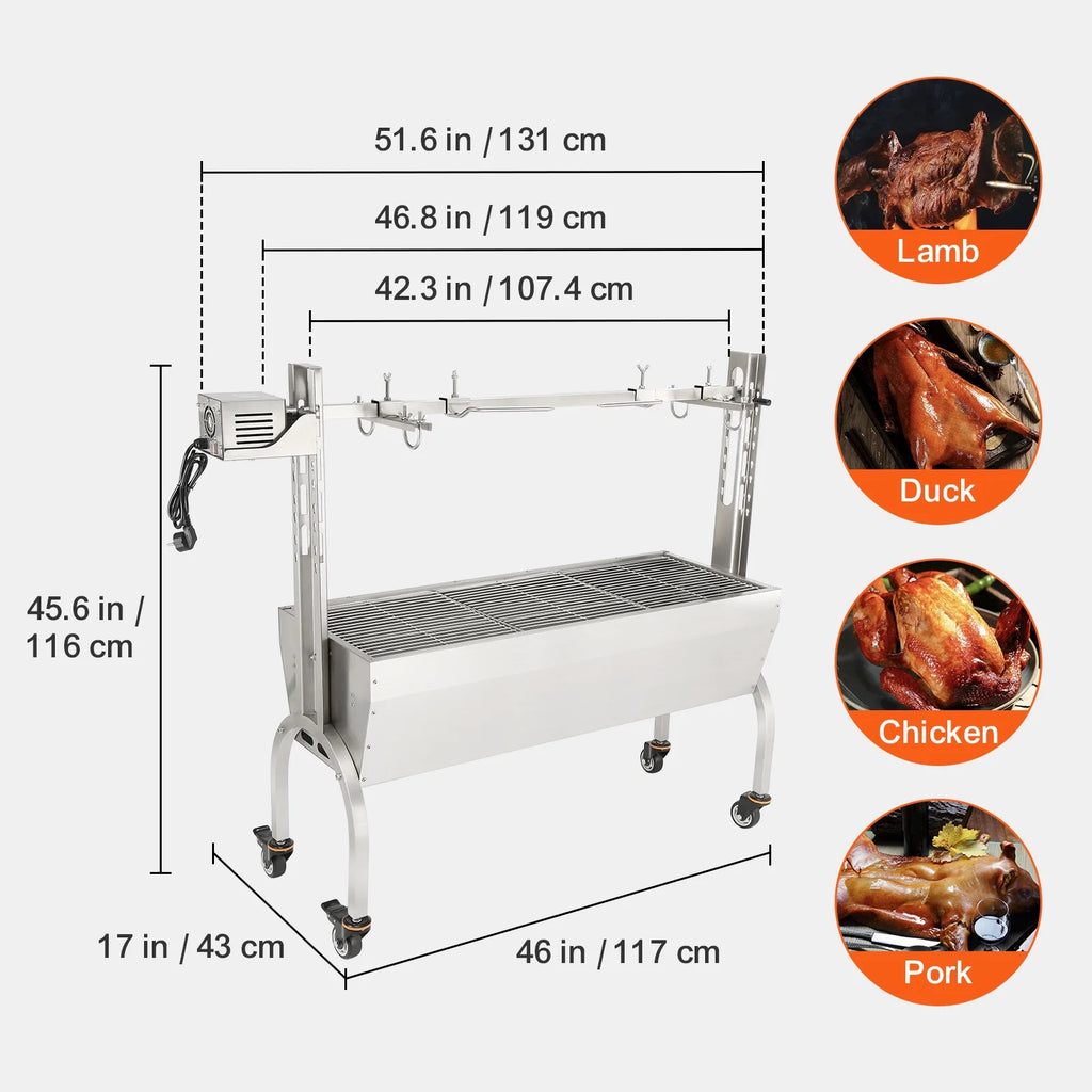 50W 90lbs Rotisserie BBQ Grill S85603