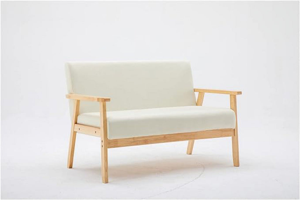 Neutral Beige Fabric Loveseat Sofa O2481