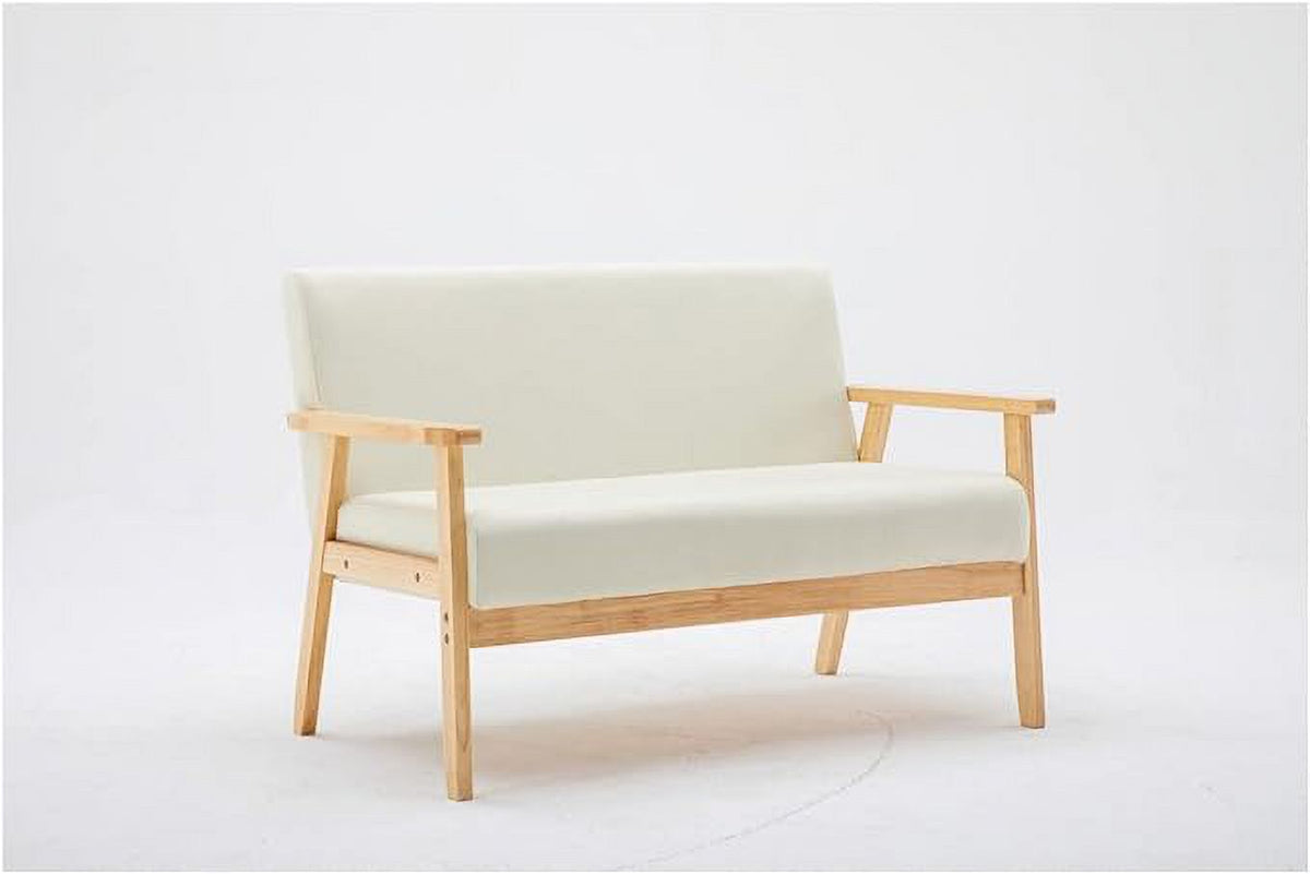 Neutral Beige Fabric Loveseat Sofa O2481