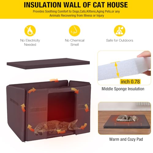 Cat House with Escape Door Insulated Weatherproof Roof T724920