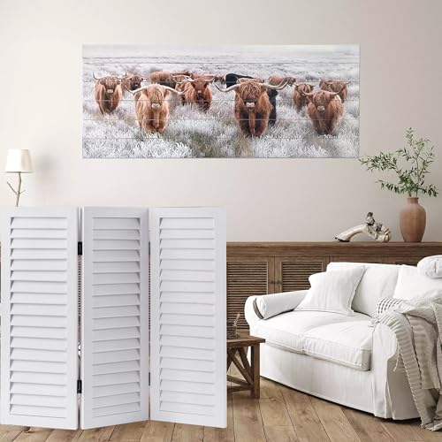 White 3 Panel Wood Folding Room Divider I947089