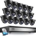 16 Channel 1080p Security Camera System with 2TB Hard Drive and 16 Dome Cameras G566