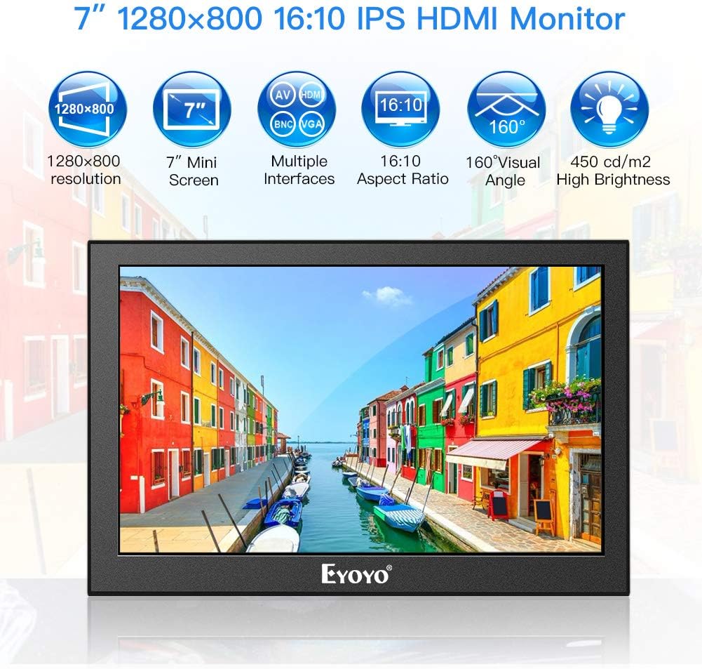 7 inch Portable IPS HDMI LCD Monitor Pack of 2 W9599