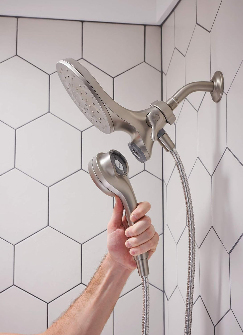 Spot Resist Brushed Nickel Handshower and Rainshower Combo S29218