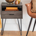 18-inch 1-Drawer Hairpin Side Table - Slate Grey U679409