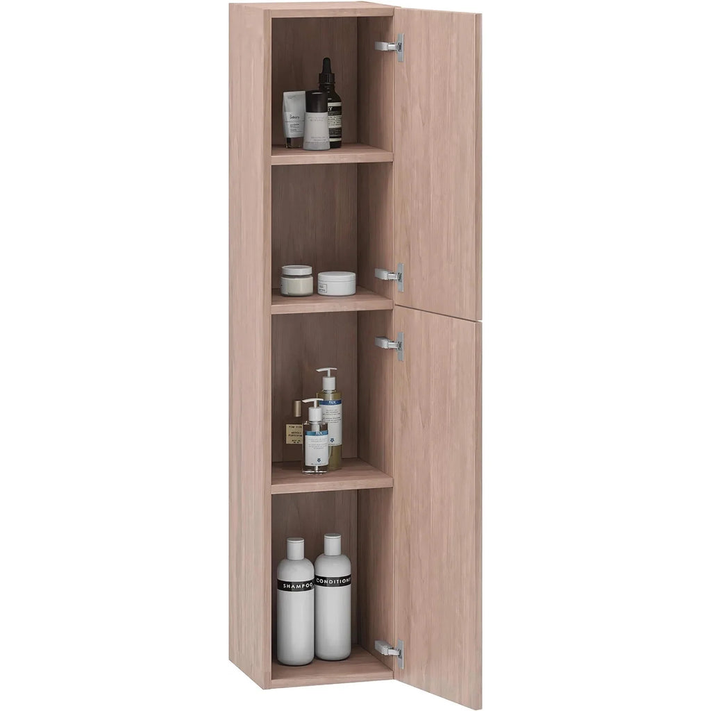 Column Cabinet Autumn Oak Wood Finish Black Handles Y619653