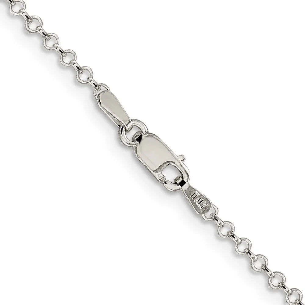 2mm Sterling Silver Rolo Chain Necklace, 26 Inch U906