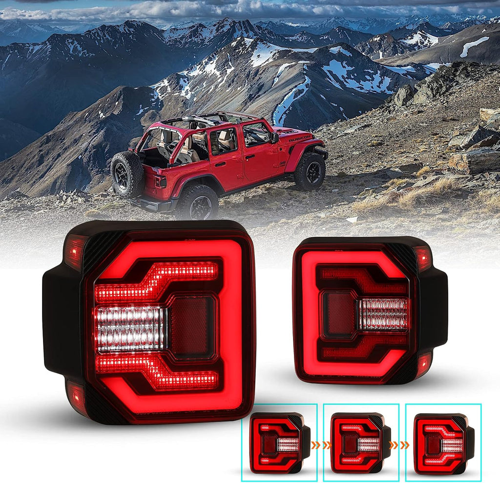 Smoked Lens LED Tail Light Assembly for Jeep Wrangler JL T1660