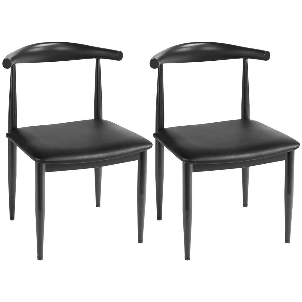 Armless Dining Chairs with Backrest Metal Legs Set of 2 X960