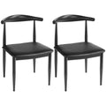 Armless Dining Chairs with Backrest Metal Legs Set of 2 X960