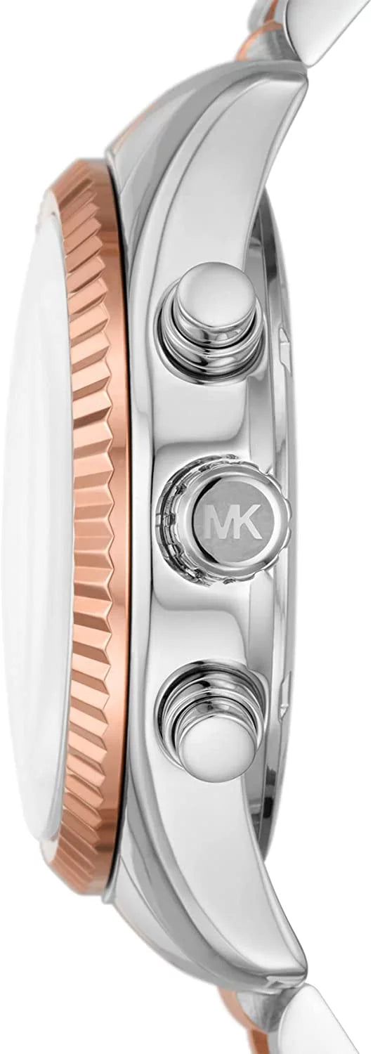 Two Tone Rose Gold Silver Chronograph Watch J207