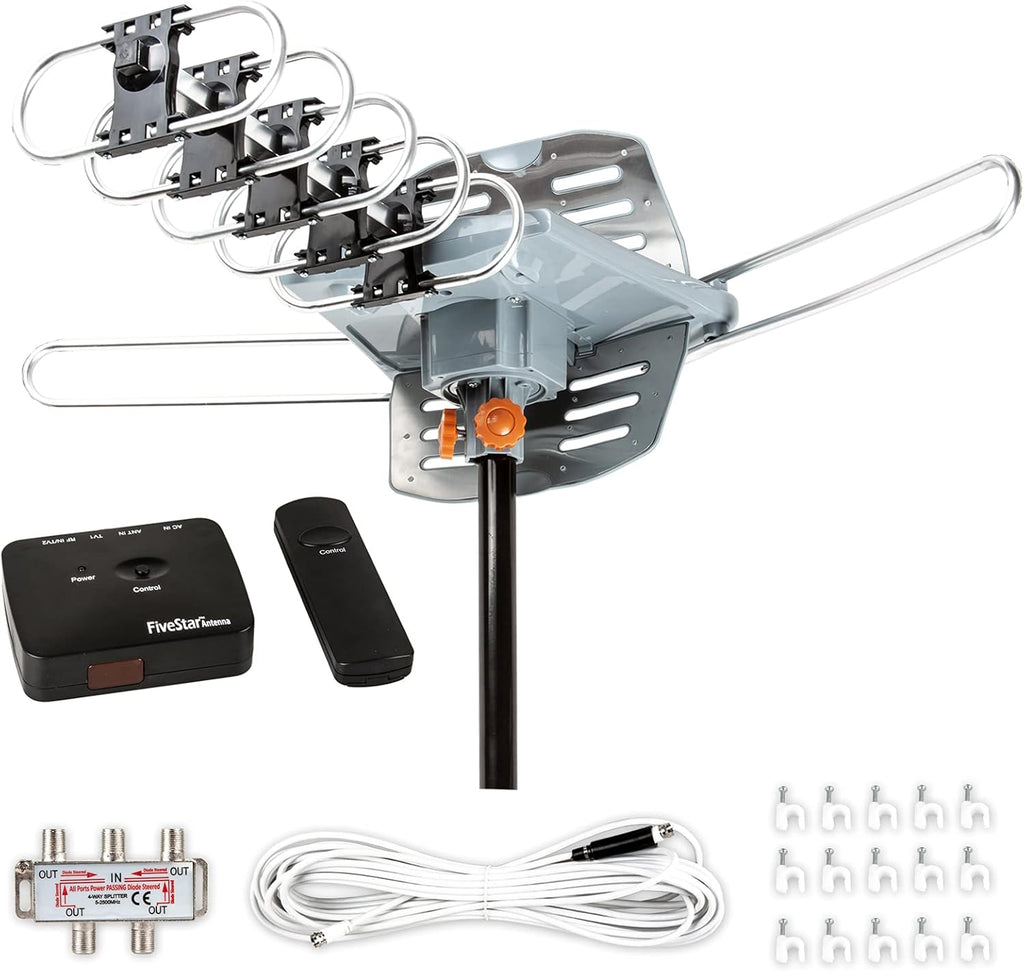 Outdoor HDTV Antenna with Motorized 360 Degree Rotation W178